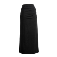 欧美风褶皱性感侧开叉小码长裙