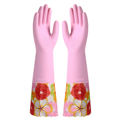 加长植绒防水清洁洗碗洗衣服手套