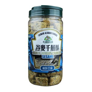 台湾有机厨坊谷麦千层酥咸酥芝麻香薄脆方块酥早餐饼干休闲零食