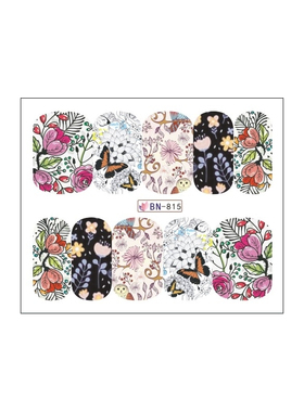 韩国水印小碎花玫瑰雏菊指甲贴纸