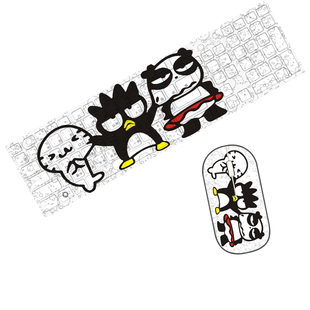 包邮黑酷企鹅台湾注音仓颉码卡通可爱有线键盘无线鼠标套装定制