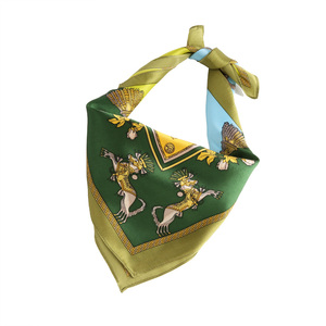 真丝小方巾女桑蚕丝春秋百搭橘色女士围巾领巾韩国白领职业丝巾冬