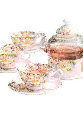 花茶杯水果茶壶套装轻奢蜡烛加热