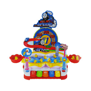 三合一钓鱼玩具企鹅滑梯灯光音乐磁性旋转多功能乐园亲子游戏包邮