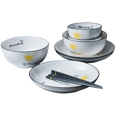 陶瓷碗筷北欧高档4人创意个性