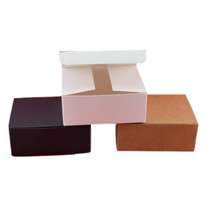 工厂通用现货牛皮黑白卡纸包装盒定做化妆食品烫金手工皂盒子定制