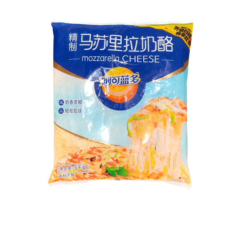 妙可蓝多3kg*4包马苏里拉芝士碎条做披萨焗饭起司拉丝效果好原装