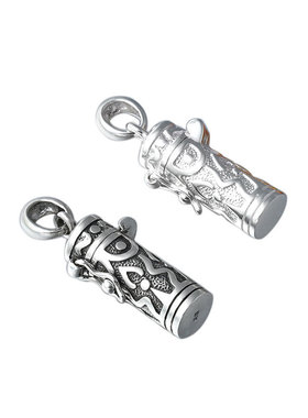 可打开装东西空心吊坠纯银嘎乌盒