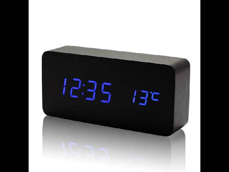 Zogift Home Digital Desk Table Clocks Large Jumbo Led Display Wooden