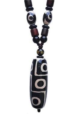 吊坠西藏毛衣链玉髓挂件九眼天珠