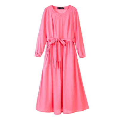 文艺旅行宽松显瘦百褶新款连衣裙