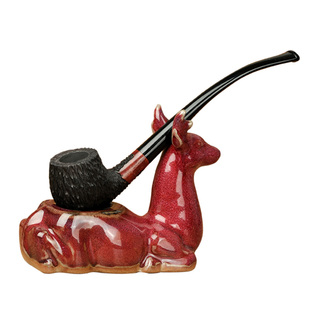 进口石楠木烟斗手工长柄阅读斗老式旱烟袋手工实木烟斗烟丝送耗材