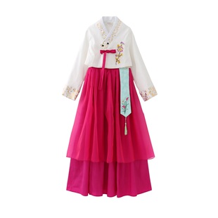 朝鲜服族服装鲜族女童韩服少数民族小女孩舞蹈演出韩国大长今传统