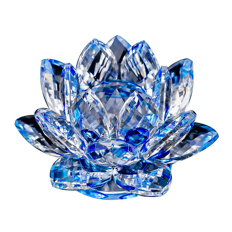 水晶玻璃莲花珠宝柜台摆件礼品