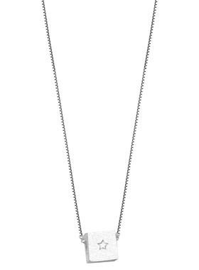 日韩气质冷淡风s925女正方体项链