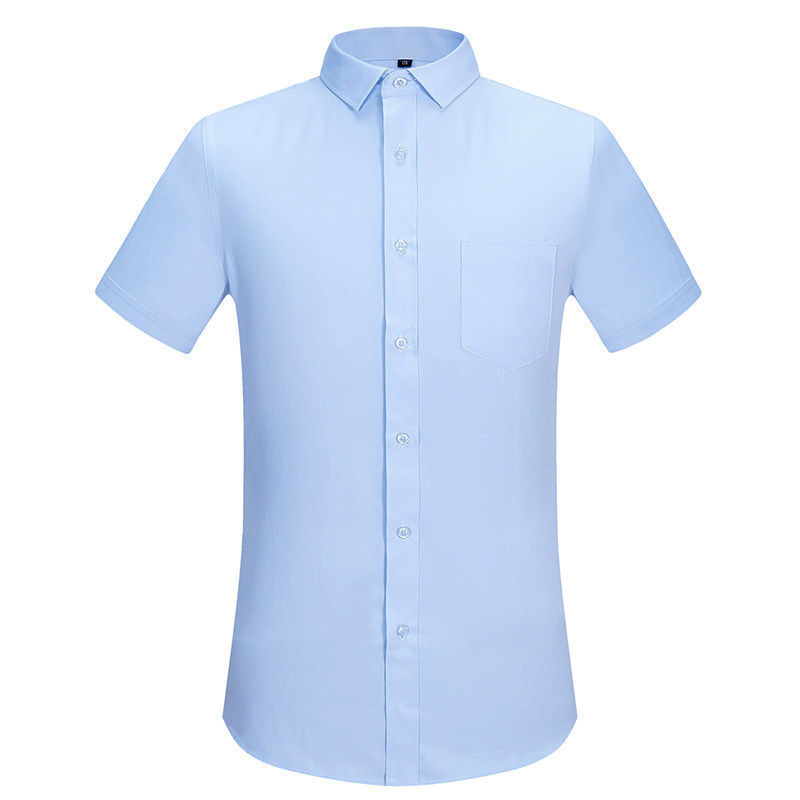 夏季薄款衬衫男短袖修身商务免烫职业装正装工作服白色耐脏领衬衣