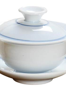 永利汇盖碗手绘青花瓷茶杯泡茶