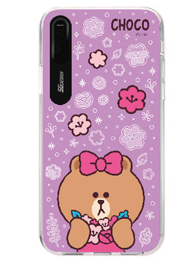 韩国line布朗熊iPhonexs max来电闪手机壳XR苹果8plus发光保护套X