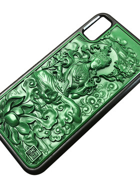 大漆漆雕 绿度母新款 漆器手机壳iPhone6/7/8Plus/X/11/12PROMAX