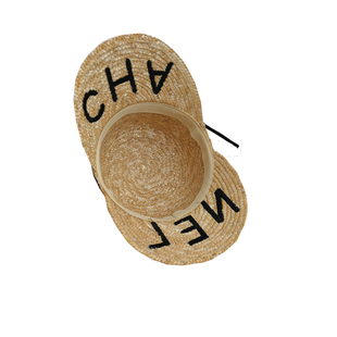 明星同款双帽檐麦秆草帽马术帽夏天出游遮阳鸭舌帽个性刺绣棒球帽