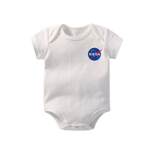 nasa 连体衣亲子装婴儿NASA连体哈衣儿童情侣短袖T恤爬爬一家衣服