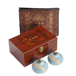 高档灵芝孢子粉包装空礼盒 三七粉包装礼盒陶瓷密封罐装空盒定制