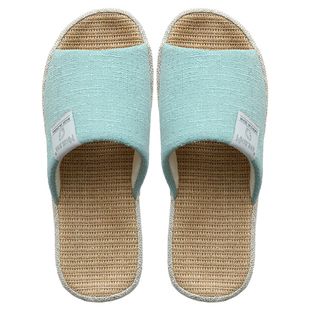 日式亚麻拖鞋夏天家用四季木地板室内静音防滑软底男女士家居厚底