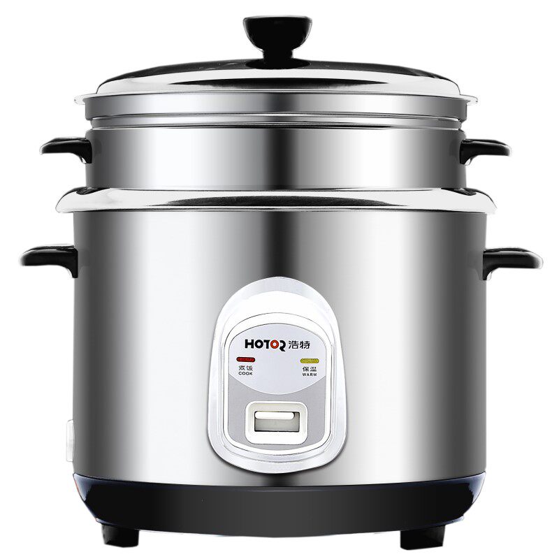 Hotor不锈钢电饭煲带蒸笼
