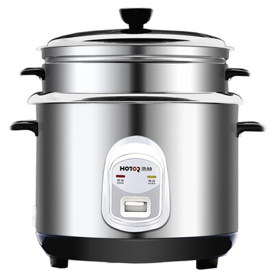Hotor不锈钢电饭煲带蒸笼