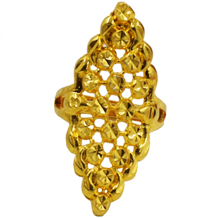 越南沙金结婚戒指女款食指久不掉色夸张开口个性合金镀金仿真黄金