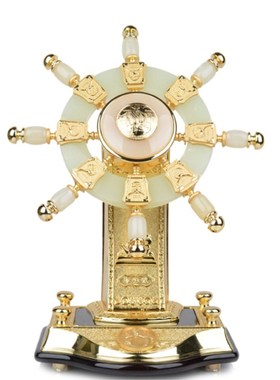 郑和海航玉石商务风送领导摆件