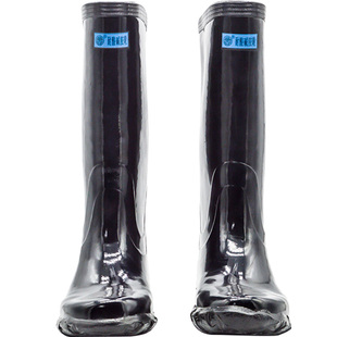 盛安雨鞋男耐酸碱防化学品黑色防水防滑橡胶高筒加厚耐磨工地胶靴