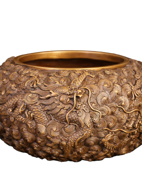 海水聚宝盆招财家用室内装饰铜缸