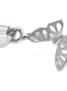 动物S925银翡翠水晶蝴蝶吊坠扣