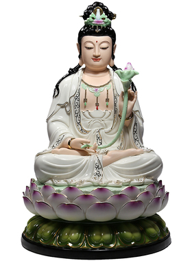 西方三圣菩萨佛像摆件德化陶瓷