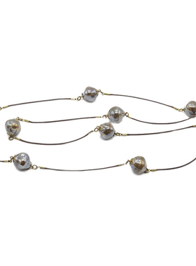 bossoir女式长款衬褐色毛衣项链