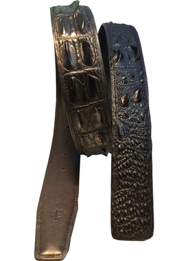 皮带男士复古简约百搭头层皮带条3.8无牙小鳄鱼纹自动带裤带新品