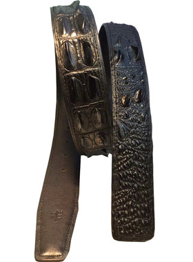 皮带男士复古简约百搭头层皮带条3.8无牙小鳄鱼纹自动带裤带新品
