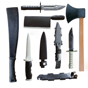 塑料刀橡胶刀M9仿真刀军训演习表演舞台菜刀道具95训练刀儿童玩具