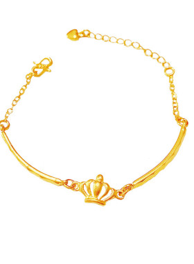 皇冠字母仿真黄金不掉色手链