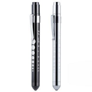 瞳孔笔医生用小手电筒眼科耳鼻喉护士带刻度检查笔可充电黄白双光