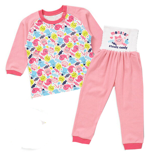 现货 日本西松屋童装长袖长裤高腹卷护肚家居服睡衣 多款可选