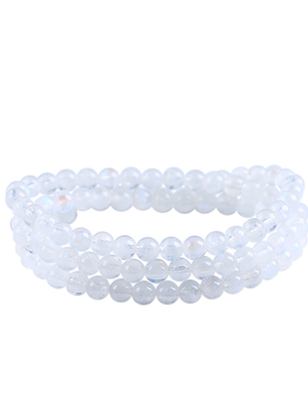 冰种手串多圈恋人蓝月光石