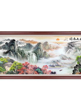 富春山居图客厅十字绣蒙娜丽莎