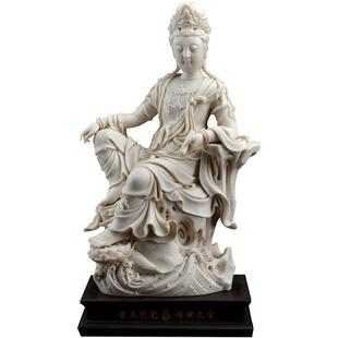 戴玉堂非物质文化遗产《自在水月观音菩像萨》苏清河陶瓷佛像摆件