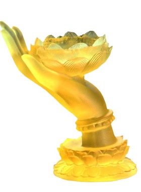 琉璃佛手烛台长明灯