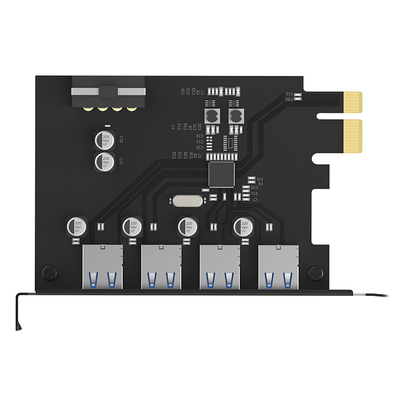 Orico/奥睿科PME-4U PCI-E转四口USB3.0扩展卡Mac Pro扩展黑苹果转接卡免驱FL1100芯片串口台式机机箱转接卡