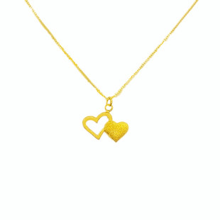 新款仿越南沙金项链女欧币镀金磨砂树叶吊坠枫叶项链仿黄金首饰