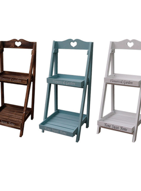 美式乡村风阶梯折叠奶茶店摆件