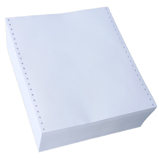 一联不撕边空白凭证电脑针式打印纸二等份241×140白色连打打印纸